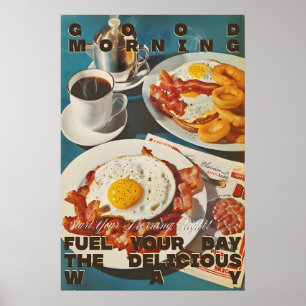 Impressão de Arte de Café da Manhã no Retro Diner