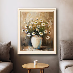 Impressão de Arte de Campo de Margaridas Vibrante 