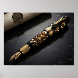 Impressão de Arte de Caneta Tinteiro de Luxo