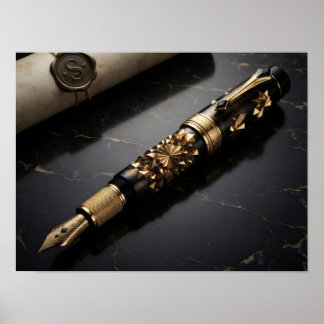 Impressão de Arte de Caneta Tinteiro de Luxo