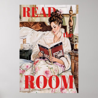 Impressão de Arte de Canto de Leitura Retro Mulher