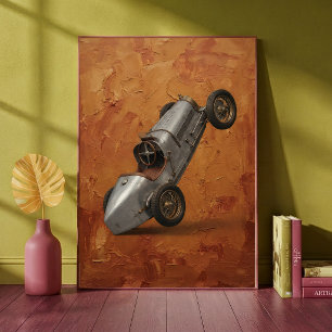Impressão de Arte de Carro de Corrida Clássico Vin