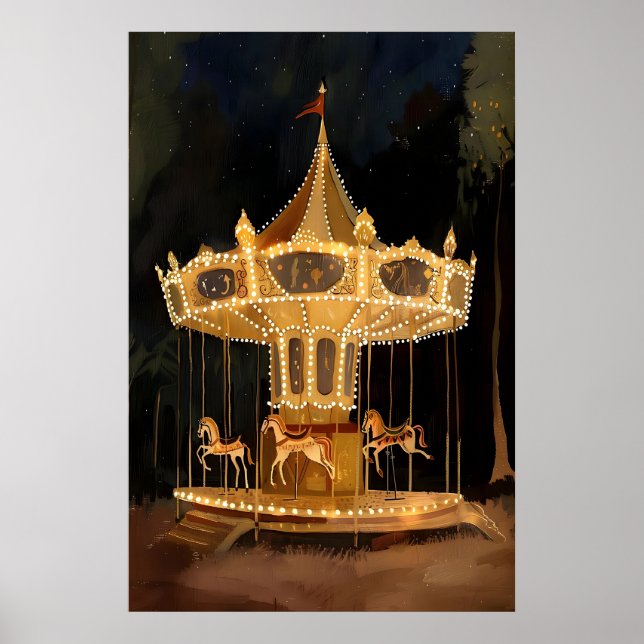 Impressão de Arte de Carrossel Iluminado Carnaval  (Frente)