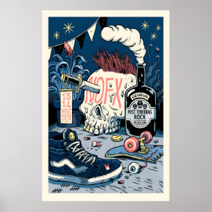 Impressão de Arte de Cartaz de Show NOFX REPRODUÇÃ