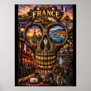 Impressão de Arte de Caveira da França Estado de