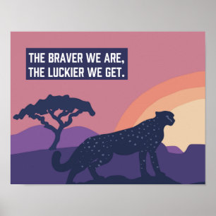 Impressão de Arte de Cheetah Luckier de 14"x 11"