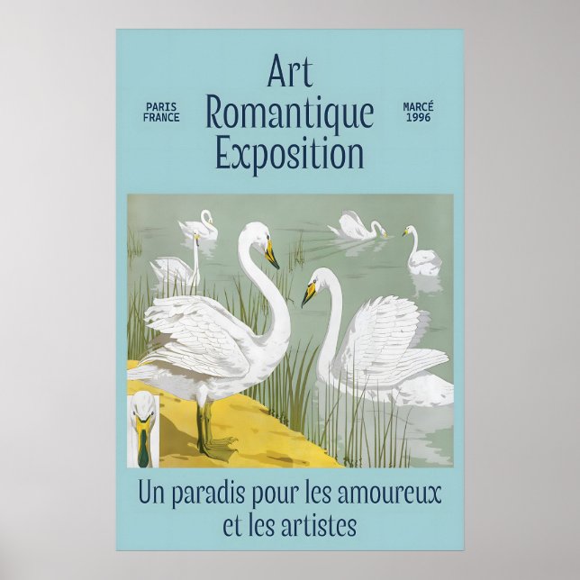 Impressão de Arte de Cisne 1996 Exposição Romântic (Frente)
