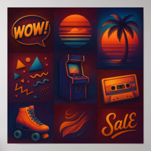 Impressão de Arte de Colagem da Cultura Pop Neon R