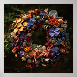 Impressão de Arte de Coroa Floral de Outono