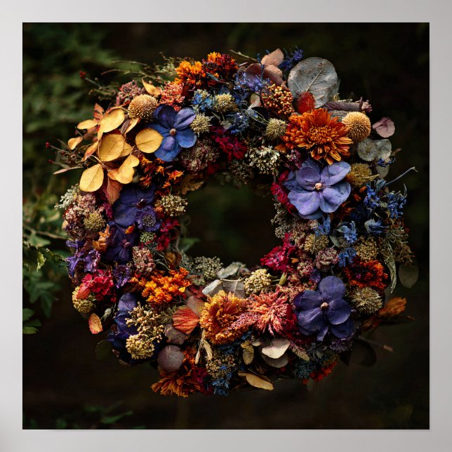 Impressão de Arte de Coroa Floral de Outono (Frente)