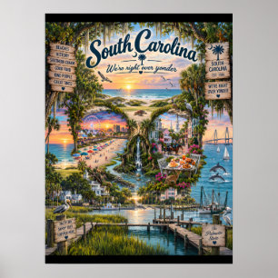 Impressão de Arte de Crânio da Carolina do Sul E