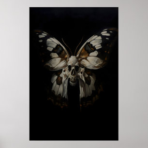 Impressão de Arte de Crânio de Mariposa Esqueleto