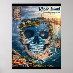 Impressão de Arte de Crânio de Rhode Island   Esta