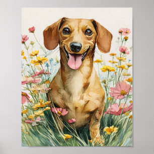 Impressão de Arte de Dachshund Engraçado – Poster 