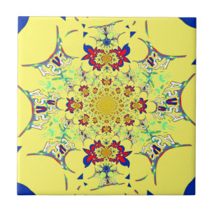 Impressão de Arte de Design Floral Damask Colorido