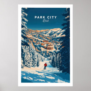 Impressão de Arte de Esqui de Park City 1