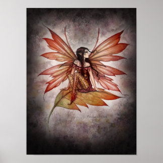 Impressão de Arte de Fantasia de Fada Outonal Góti