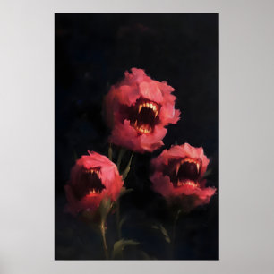 Impressão de Arte de Flor Carnívora, Floral Surrea