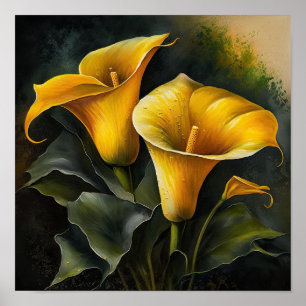 Impressão de Arte de Flor de Lírio Calla Amarela P