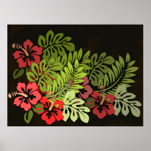 Impressão de Arte de Flor do Havaí Aloha