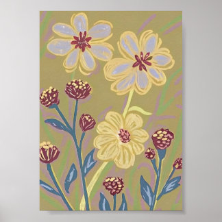 Impressão de Arte de Flores Silvestres Abstratas