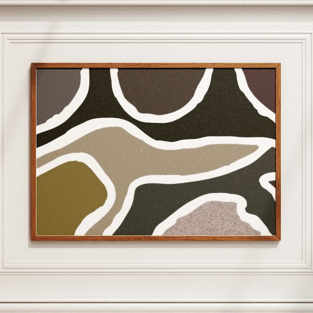 Impressão de Arte de Formas Orgânicas Abstratas pa (In-situ example (this print comes UNFRAMED))