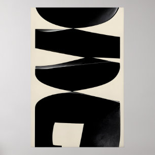 Impressão de Arte de Formas Pretas Abstratas Giclé