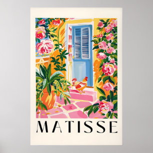 Impressão de Arte de Frango no Estilo Matisse Rosa