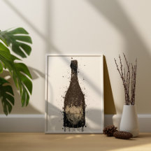 Impressão de Arte de Garrafa de Champanhe 'Vanta'