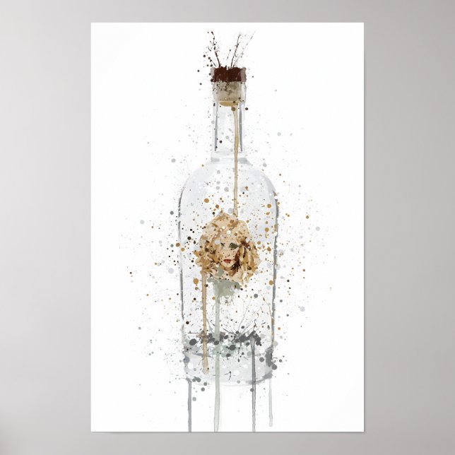 Impressão de Arte de Garrafa de Gin 'Bombshell' (Frente)