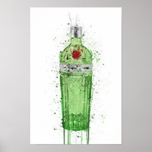 Impressão de Arte de Garrafa de Gin 'Emerald 2.0'