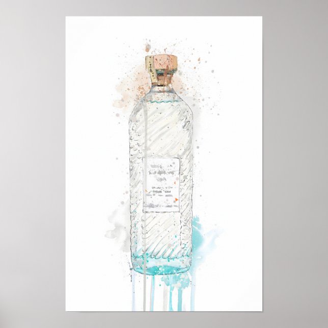 Impressão de Arte de Garrafa de Gin 'Hebridean Hue (Frente)