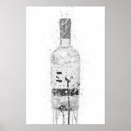 Impressão de Arte de Garrafa de Gin 'Mármore Cinza