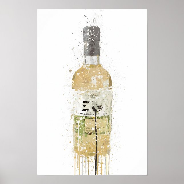 Impressão de Arte de Garrafa de Gin 'Meadow' (Frente)