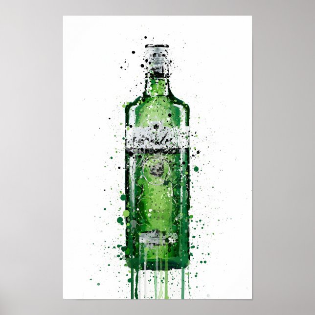 Impressão de Arte de Garrafa de Gin na Parede 'Fol (Frente)