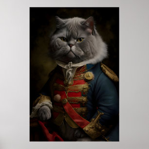 Impressão de Arte de Gato Militar do Renascimento