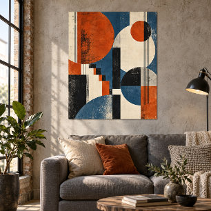 Impressão de Arte de Geometria de Ferrugem Silenci