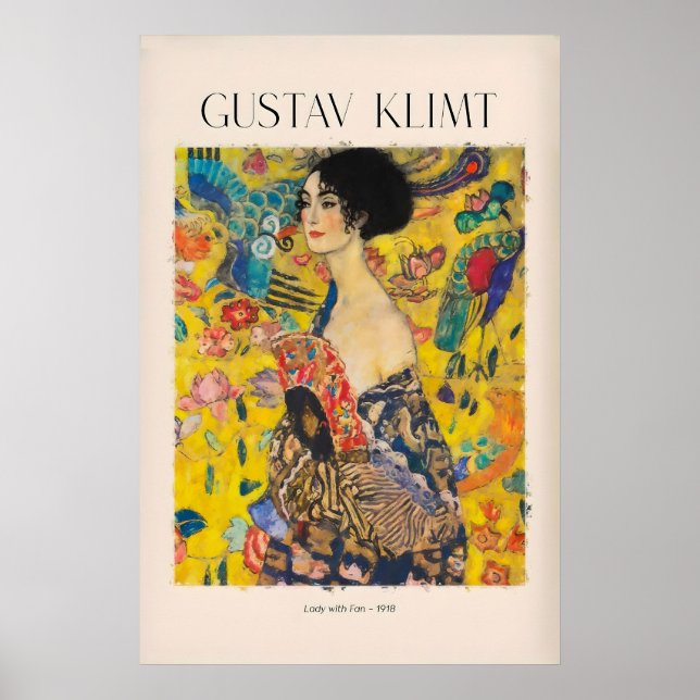 Impressão de Arte de Gustav Klimt - Senhora com Le (Frente)