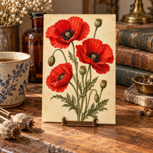 Impressão de Arte de Herbário de Papoula