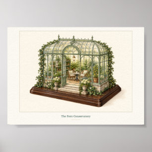 Impressão de Arte de Jardim Miniatura Conservatóri