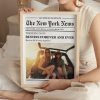 Impressão de arte de jornal Bestie Melhor Amigo Pe