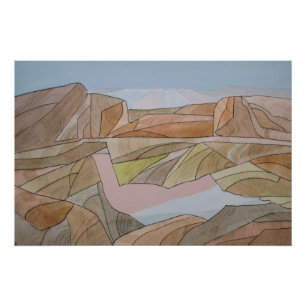 Impressão de Arte de Linha de Aquarela de Praia Pe