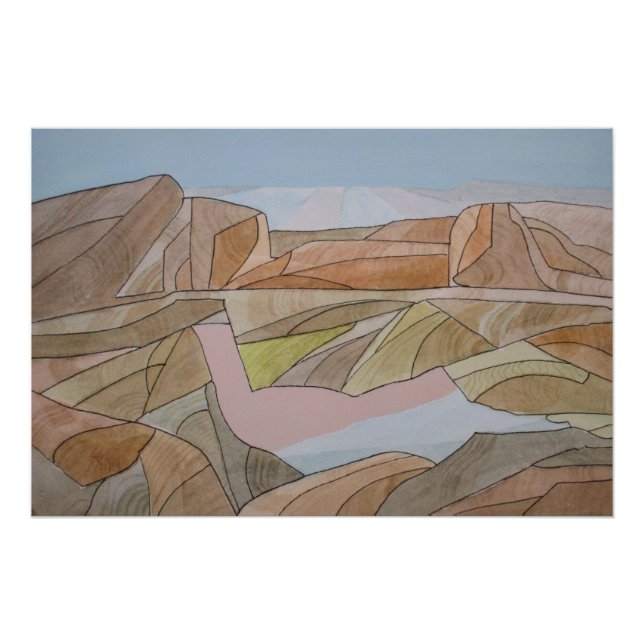 Impressão de Arte de Linha de Aquarela de Praia Pe (Frente)