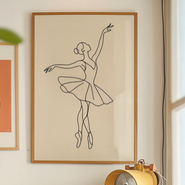 Impressão de Arte de Linha de Bailarina Minimalist (Criador carregado)