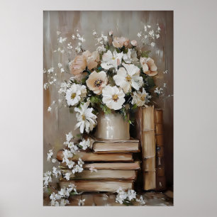 Impressão de arte de livro de flor de primavera, l
