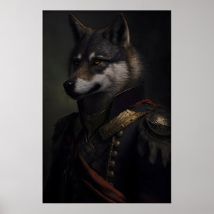 Impressão de Arte de Lobo Militar do Renascimento