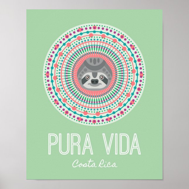 Impressão de Arte de Mandala Verde da Costa Rica (Frente)