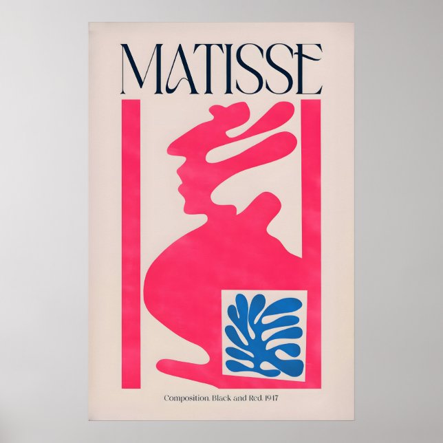 Impressão de Arte de Matisse Composição Azul Rosa  (Frente)