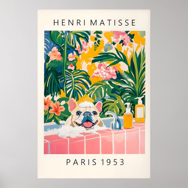 Impressão de Arte de Matisse de Bulldog Francês Ba (Frente)