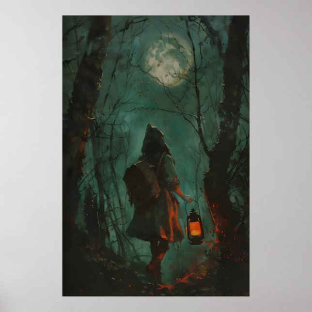 Impressão de Arte de Menina da Floresta Dark Cotta (Frente)